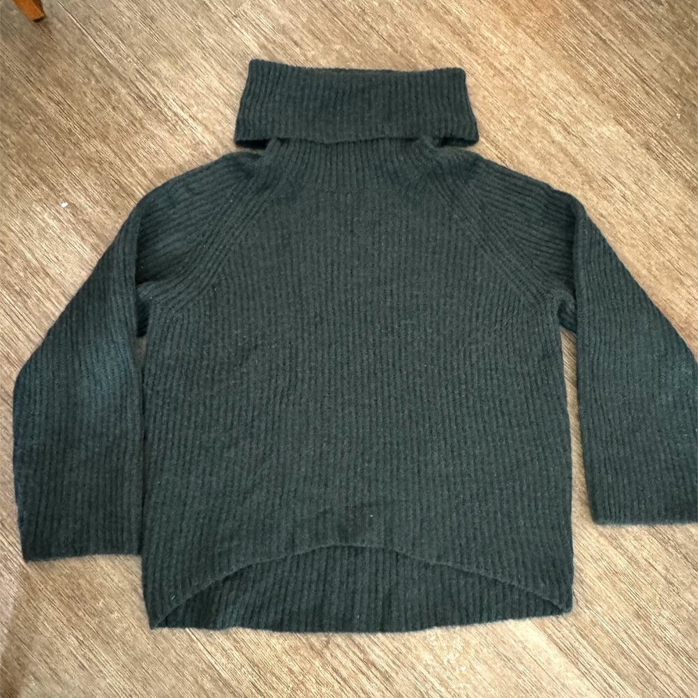 Point Sur J. Crew Chunky Cowl Neck Wool Mohair Blend Ribbed Sweater Medium